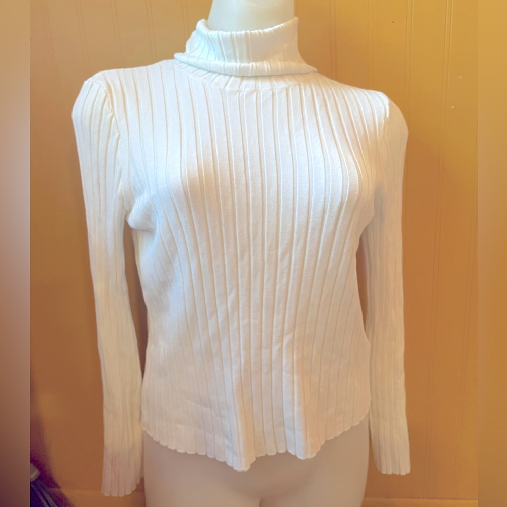 Divided White Turtleneck